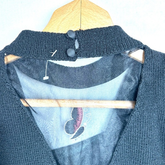 Vintage de Lanthume Embroidered Sweater & Skirt Set Elegant Party - Picture 7 of 15